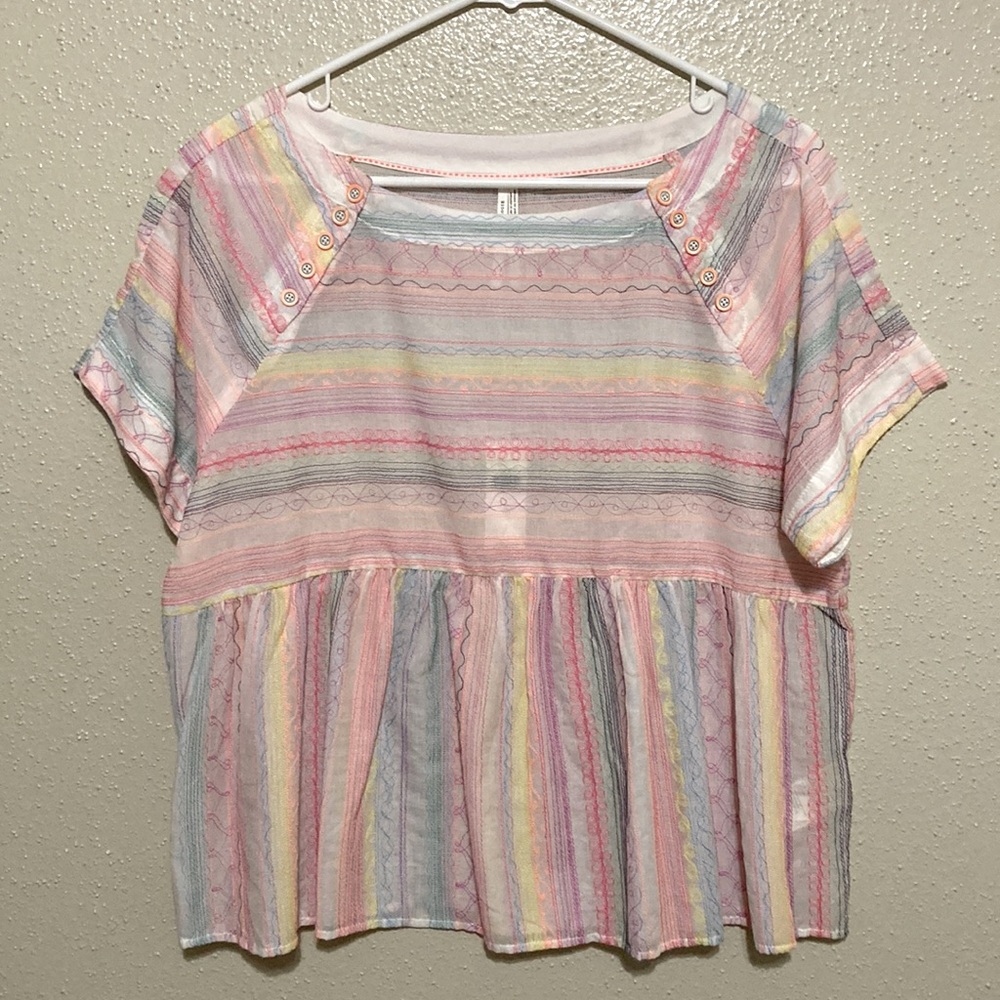 Anthropologie Sheer Oversized Top XS